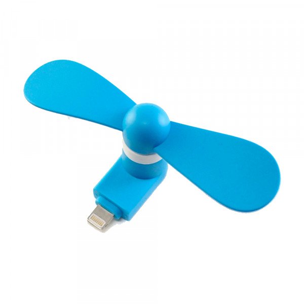 Wholesale iPhone Lighting Portable Cell Phone Mini Electric Cooling Fan (Blue)